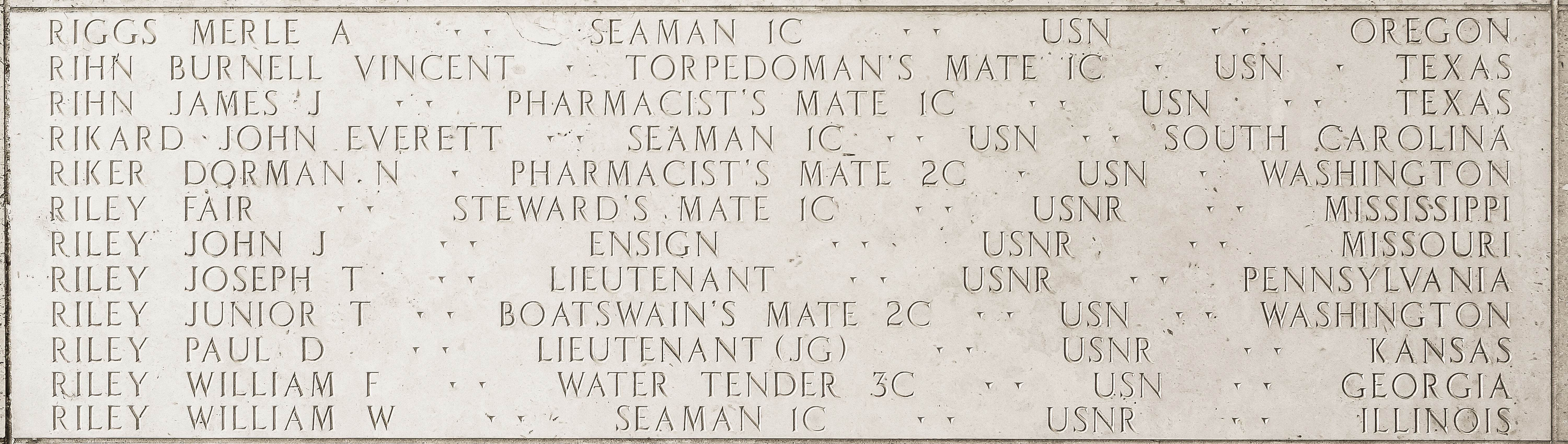 William W. Riley, Seaman First Class